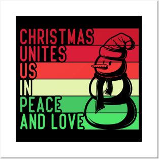 christmas unites us in peace and love christmas quotes Posters and Art